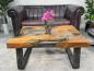 Preview: Wooden coffee table with glass inlays, 100x60x45 cm