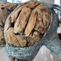 Preview: Lebensgroße XXL-Deko Nashorn aus Holz mit Aluminium