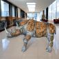 Preview: Lebensgroße XXL-Deko Nashorn aus Holz mit Aluminium