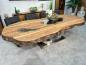 Preview: Nachhaltiger Esstisch aus recyceltem Altholz "Fusion"