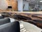 Preview: Massivholz Esszimmertisch mit Halbmondfuss und Glas 180cm