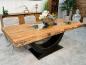 Preview: Stilvoller Esstisch aus massivem Teakholz und Glas 220 cm