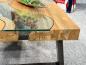 Preview: Holz Wohnzimmertisch mit Glasplatte, ca. 140 x 80 x 45 cm.