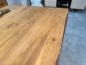 Preview: Massiver Teakholztisch mit Halbmond Stahlfuss 300 cm