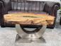 Preview: Massivholz Couchtisch Baumstamm Baumscheibe Expression Handarbeit