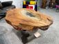 Preview: Massivholz Couchtisch Baumstamm Baumscheibe Expression Handarbeit
