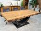 Preview: Wohnzimmertisch Deep Island 220x100 aus massivem Altholz und Rohstahl