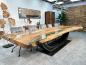 Preview: Last Item Large Conference Table / Dining Table approx. 399 x 107-133 x 75 cm made from a solid Suar wood slab