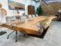 Preview: Last Item Large Conference Table / Dining Table approx. 399 x 107-133 x 75 cm made from a solid Suar wood slab