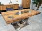 Preview: Esstisch für 6 Personen aus Holz mit Edelstahl