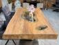 Preview: Esstisch für 6 Personen aus Holz mit Edelstahl