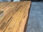 Preview: Massiver Teakholztisch mit Halbmond Stahlfuss 250cm