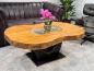 Preview: Ovaler Couchtisch Fusion 135 cm aus Holz