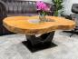 Preview: Ovaler Couchtisch Fusion 135 cm aus Holz