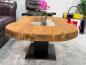 Preview: Ovaler Couchtisch Fusion 135 cm aus Holz