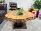 Preview: Organisch ovaler Couchtisch Fusion Holz Altholz Stahl rustikal