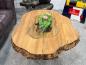 Preview: Organisch ovaler Couchtisch Fusion Holz Altholz Stahl rustikal