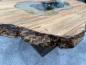 Preview: Organisch ovaler Couchtisch Fusion Holz Altholz Stahl rustikal