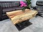 Preview: Baumstamm Couchtisch Tamarind 96 cm mit Tischgestell aus Stahl