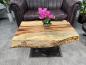Preview: Baumstamm Couchtisch Tamarind 96 cm mit Tischgestell aus Stahl