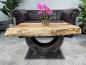 Preview: Baumstamm Couchtisch Tamarind 96 cm mit Tischgestell aus Stahl