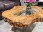Preview: Massivholz Couchtisch Baumstamm Baumscheibe Expression Handarbeit