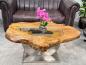 Preview: Massivholz Couchtisch Baumstamm Baumscheibe Expression Handarbeit