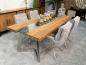 Preview: Massivholz Esstisch Elements 200 cm Teakholz mit Glaseinlage