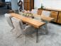 Preview: Massivholz Esstisch Elements 200 cm Teakholz mit Glaseinlage