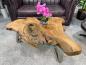 Preview: Log coffee table with glass top, orchid on it