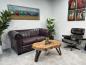 Preview: Couchtisch aus Altholz mit Baumkante
