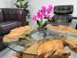 Preview: Sofatisch "Sunrise" aus Teakholz und Glas rund