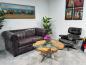 Preview: Sofatisch "Sunrise" aus Teakholz und Glas rund
