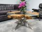 Preview: Sofatisch "Sunrise" aus Teakholz und Glas rund