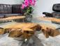 Preview: Sofatisch "Sunrise" aus Teakholz und Glas rund