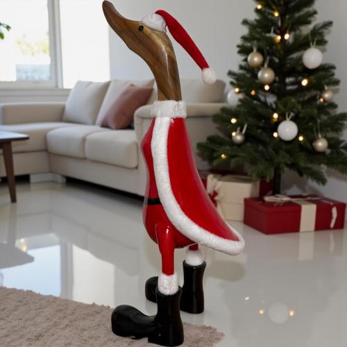 Holzente Weihnachten Dekofigur