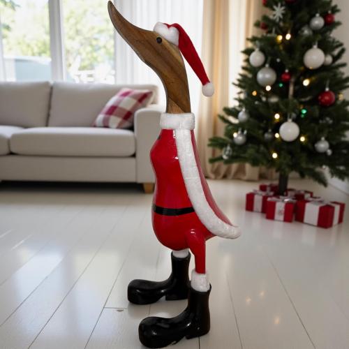 Holzente Weihnachten Dekofigur