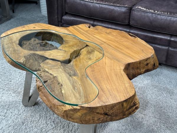 Wohnzimmertisch aus Holz Lakeside Baumscheibentisch