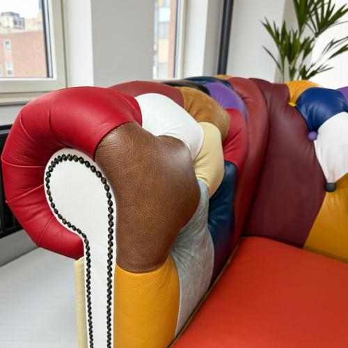 Sessel 1-Sitzer Chesterfield aus buntem Leder
