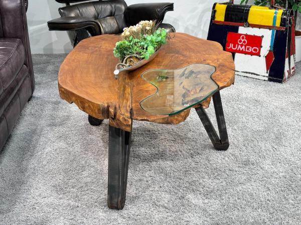 Sofatisch aus Baumscheiben Lakeside massiv Holz