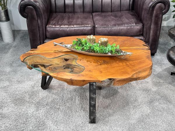 Sofatisch aus Baumscheiben Lakeside massiv Holz