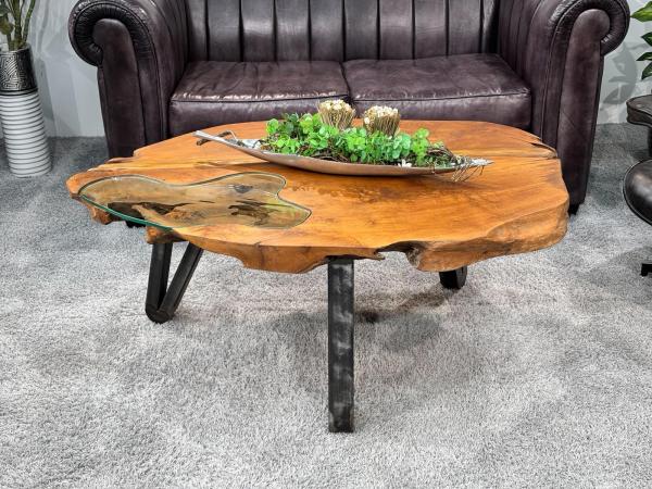 Sofatisch aus Baumscheiben Lakeside massiv Holz