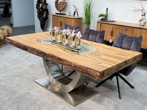 Esszimmertisch-200cm-aus-Teakholz-Altholz-Glas