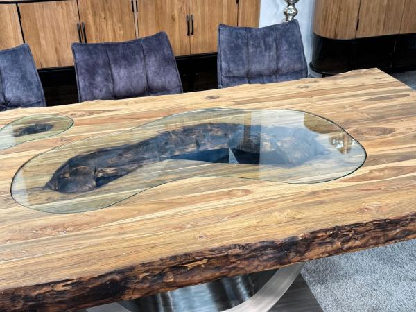 Esszimmertisch-200cm-aus-Teakholz-Altholz-Glas