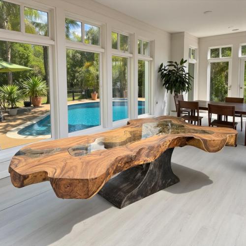 Baumstammtisch Designtisch Kunstwerk Unikat