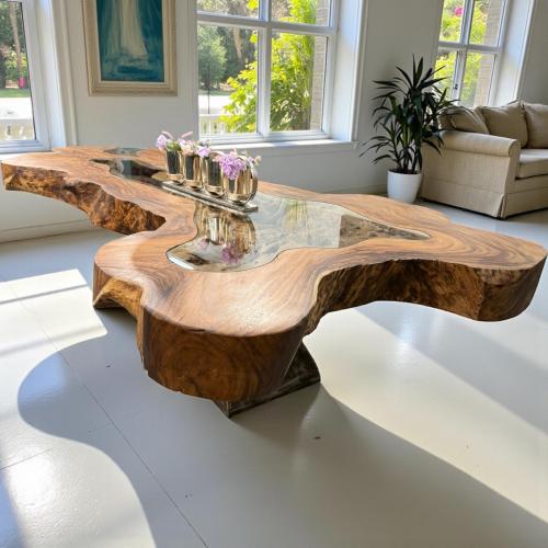 Baumstammtisch Designtisch Kunstwerk Unikat