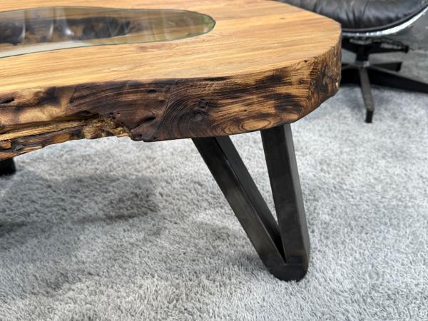 Vollholz Sofatisch aus massivem Teakholz