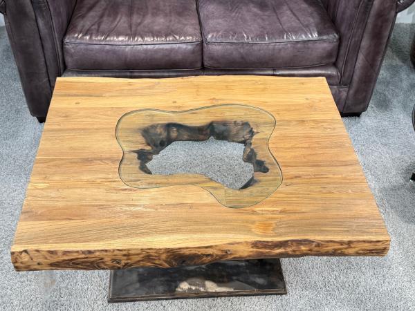 Rechteckiger Couchtisch aus Massivholz Deep Island 100 cm