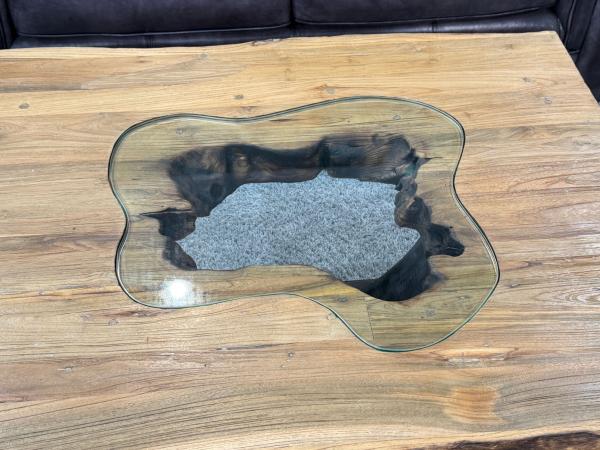 Rechteckiger Couchtisch aus Massivholz Deep Island 100 cm