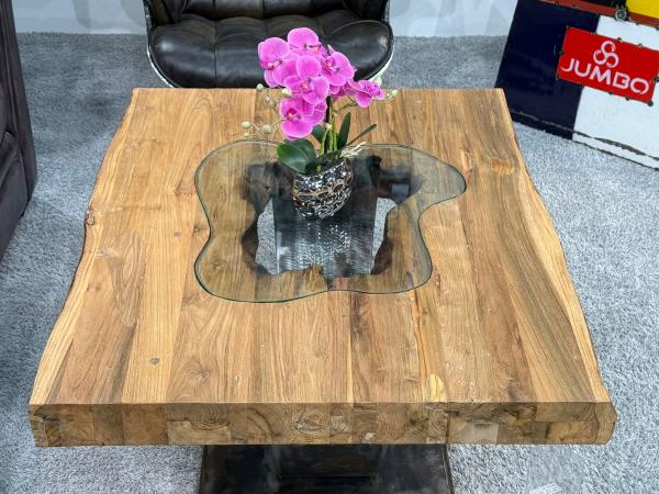 Rechteckiger Couchtisch aus Massivholz Deep Island 100 cm